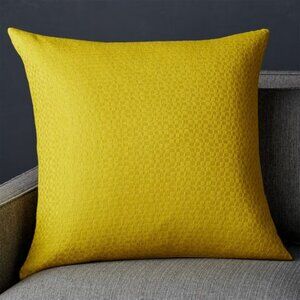 CRATE & BARREL 23" x 23" Duram Golden Olive Pillow Cover Throw Pillow